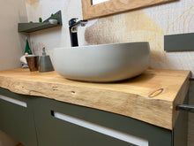 Carica l'immagine nel visualizzatore di Gallery, mensola bagno in legno massello e cassetti laccati