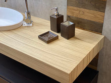 Carica l'immagine nel visualizzatore di Gallery, Piano lavabo rettangolare in legno di vero rovere