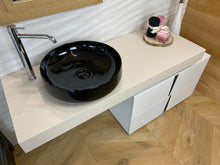 Carica l'immagine nel visualizzatore di Gallery, Mensola piano lavabo in cemento resina materico crema opaco