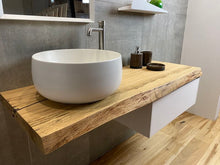 Carica l'immagine nel visualizzatore di Gallery, Piano lavabo in Rovere Rosso con cassetto integrato laccato bianco