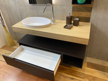 Carica l'immagine nel visualizzatore di Gallery, Piano lavabo rettangolare in legno di vero rovere