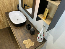Carica l&#39;immagine nel visualizzatore di Gallery, Mensola piano lavabo in Rovere massello colore Ungary frontale carteggiato a mano
