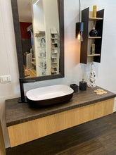 Carica l&#39;immagine nel visualizzatore di Gallery, Mensola piano lavabo in Rovere massello colore Ungary frontale carteggiato a mano
